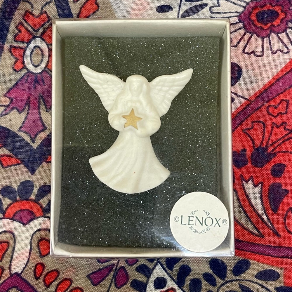 VintageLenox Christmas Angel Gold Star brooch/pin